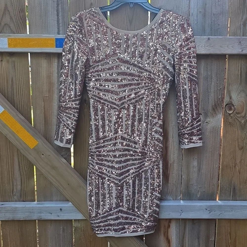 Sequin Geometric Pattern Dress